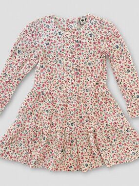 Busy Bees Girls Size 6 Floral Long Sleeve Tiered Cottagecore Dress